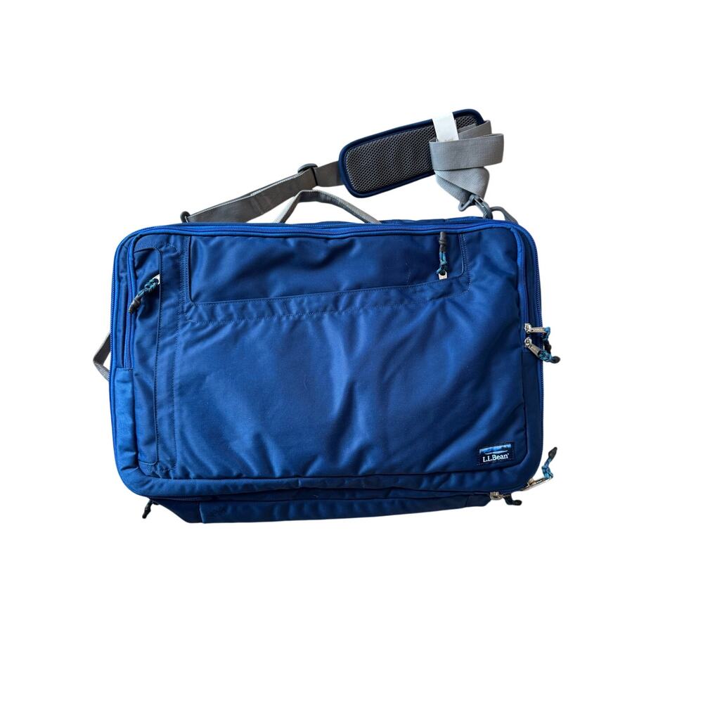 L.L. Bean Unisex Navy Blue Nylon Travel Pack Carryall Briefcase Messenger Bag